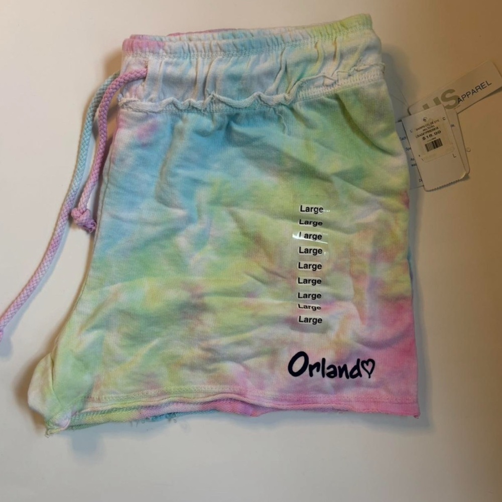 Pastel Tie-Dye Shorts Elastic Waistband